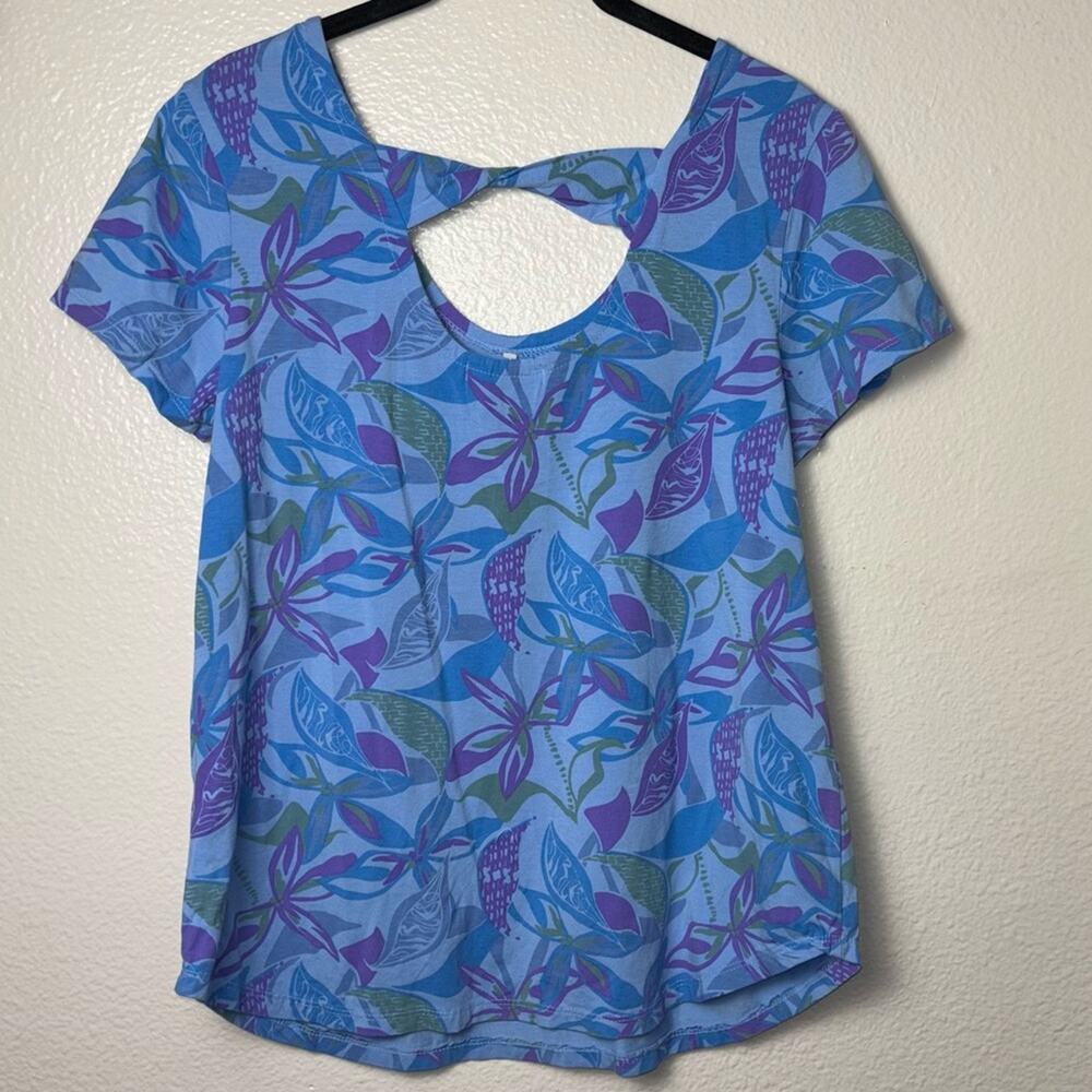Fresh Produce Beachside Blooms Mika Twist Top Women's size XS purple.blue,green - Picture 10 of 15